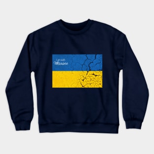I am with Ukraine, Vintage Ukraine flag Crewneck Sweatshirt